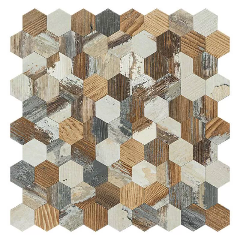 Hexagon Style Waterproof Wear-Resistant Self Adhesive Peel and Stick Mosaic Tile for Kitchen Bathroom 