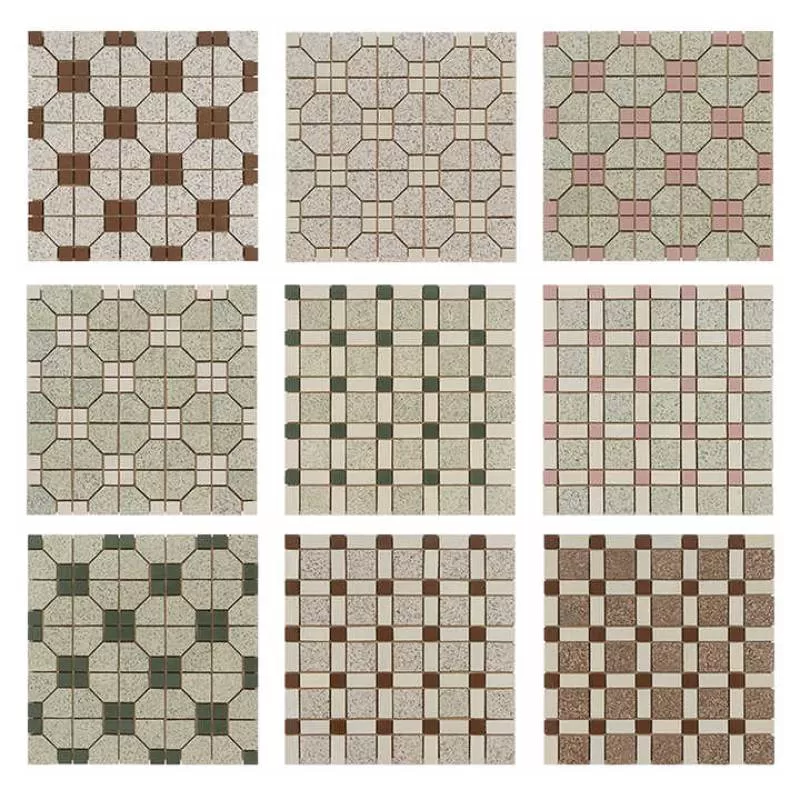 Hong Kong Style Vintage Square Restaurant Wall Backsplash Classic China Foshan Premium Porcelain Ceramic Mosaic Tiles