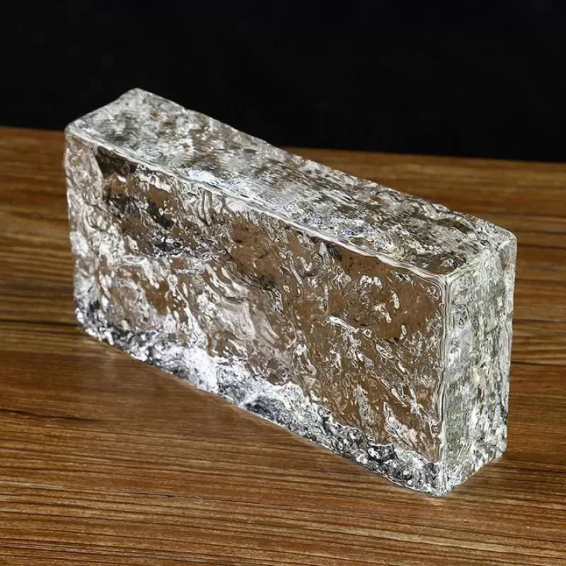 Glass brick block amber construction display stand engraving frosting 6x6 wholesale price 