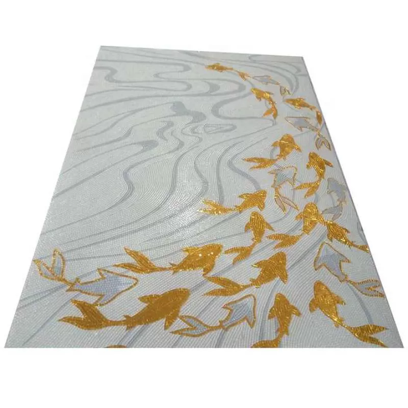 Glass Painting Designs Cutting Flower Pattern Decorative Mosaic Art Tile Picture Mural 