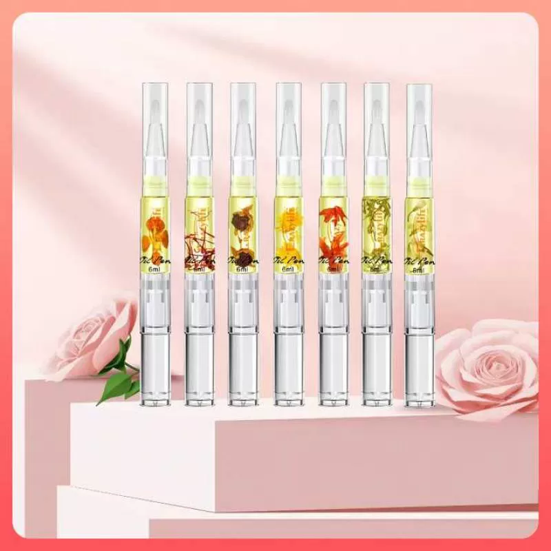 Customizable Nail Care Cuticle Oil 6ml Nail Art Salon Dried Flower Fruit Nutrition Nail Oil Pen 