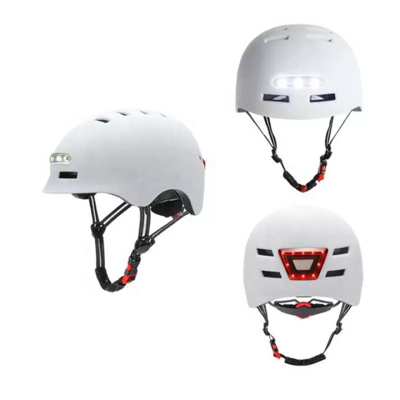 Bicycle Bike Cycling Helmets Women Men Skateboard Sport Helmet Front Rear Lamp LED Light Scooter Helmet with Light 