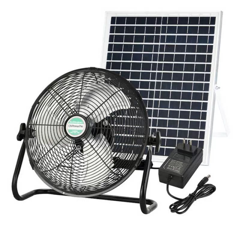 Multi-function Camping Fan Table Fan Dc Ac Solar Fan with Panel and Battery 