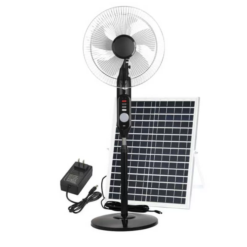 With LED Night Light Potable Dc/ac Mini Table Solar Fan with Solar Panel