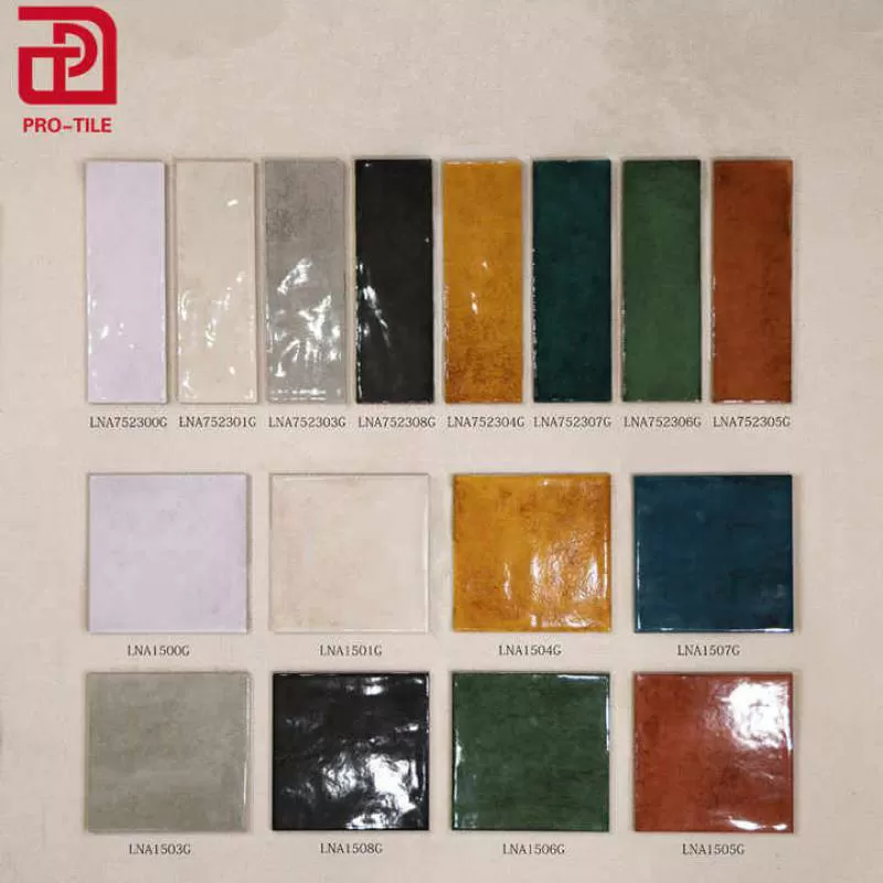 150x150mm Glass Subway Color Ceramic Wall Tile for Bathroom Kitchen Restaurant Hotel Tile