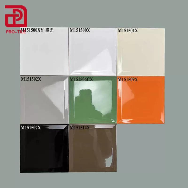 New Bathroom Shower Kitchen Backsplash High Glossy Glazed White Small 150x150mm Subway  Ceramic Wall Tiles 