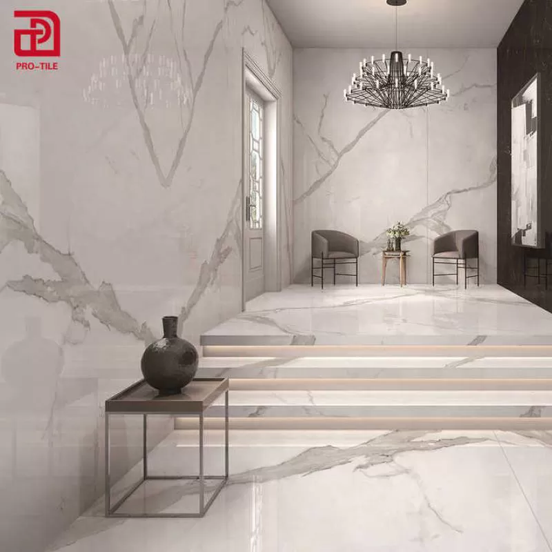 Polished Glazed Porcelain Tile Bathroom Ceramic Carrara