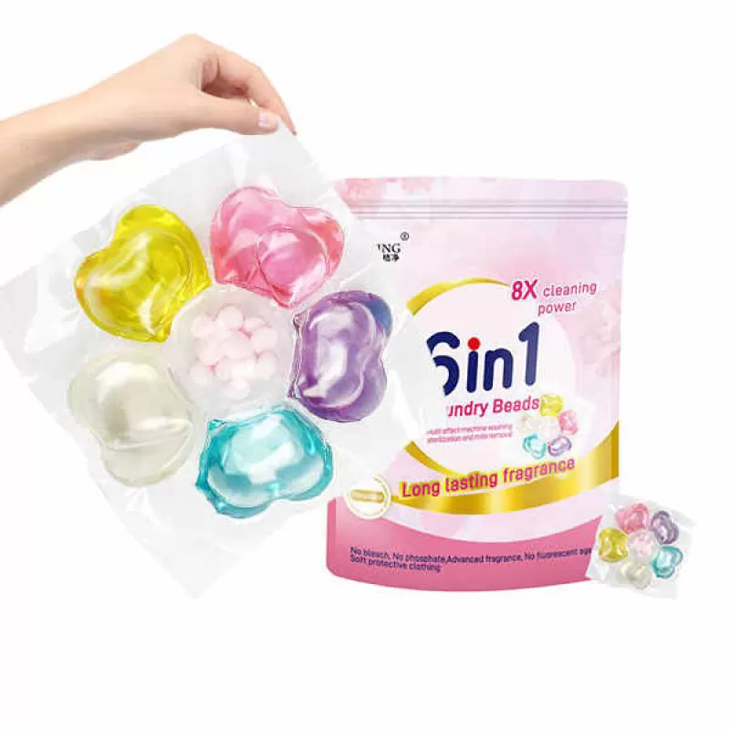 6in1 Laundry Detergent Capsules Persistent Fragrance Bulk Laundry Gel Beads