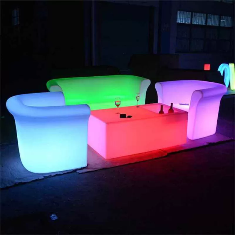Modern Waterproof Plastic Bar Furniture Apple-Style Sofa Chair Mood Light Home Bar Hotel Club Party Outdoor Park Living Room