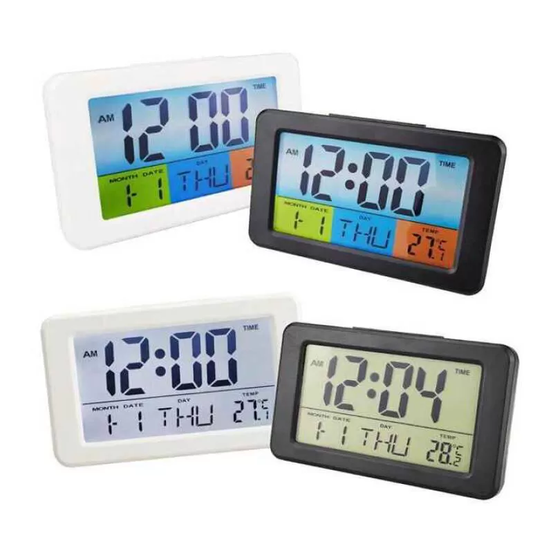 LCD Color Electronic Multi-Function Temperature Countdown Digital Clock Lazy Snooze Bedside Alarm Clock