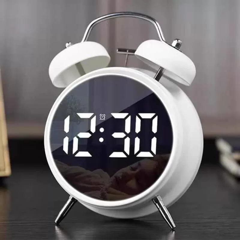 Multifunction Battery Powered Table Clocks Extra Loud 3d Led Twin Bell Digital Alarm Clock