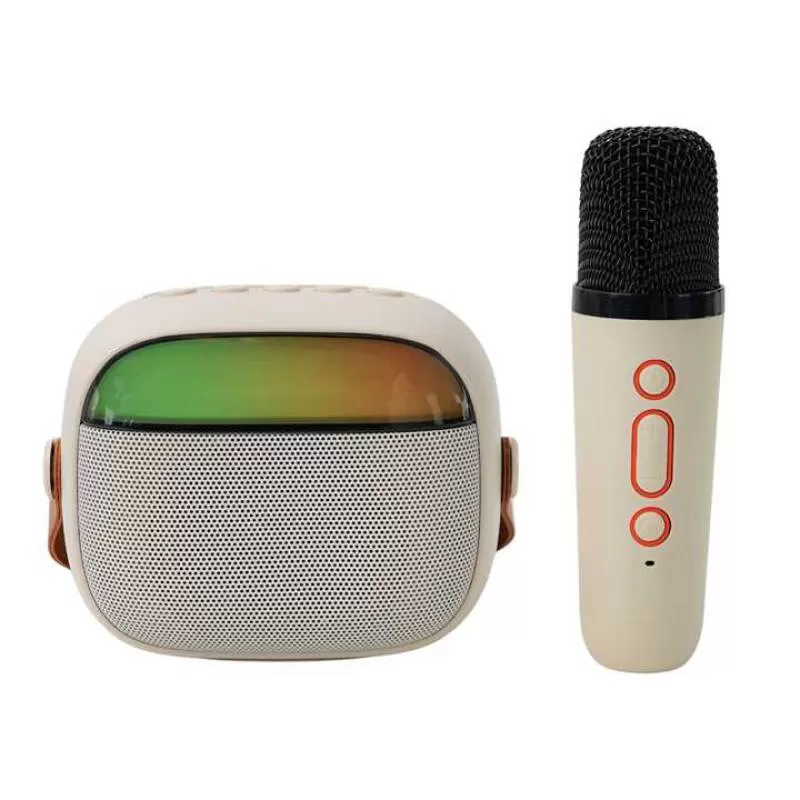 K30 Mini Karaoke Machine Kids Portable Rhythmic Ambient RGB Shocking Bass Party KTV Wireless Speaker with Microphone for Family