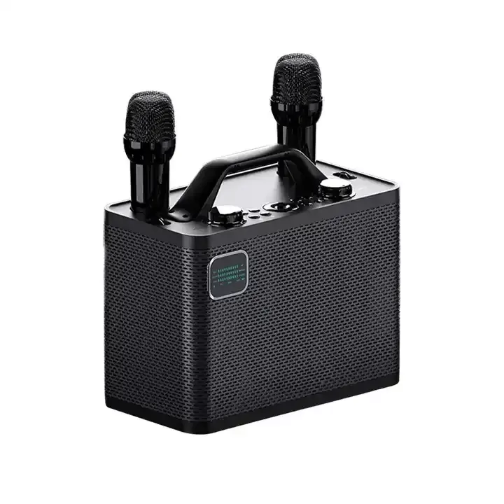 K86 Karaoke Machine 3600mAh Battery 2 Wireless Mic Full-range Surround Stereo Sound Multifunctional Interface Bluetooth Speaker