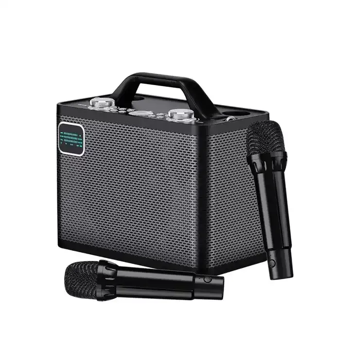 Powerful Karaoke Speaker Mics Storage Hole Echo Adjustment 80W Portable Bluetooth Karaoke Machine for Girls Boys
