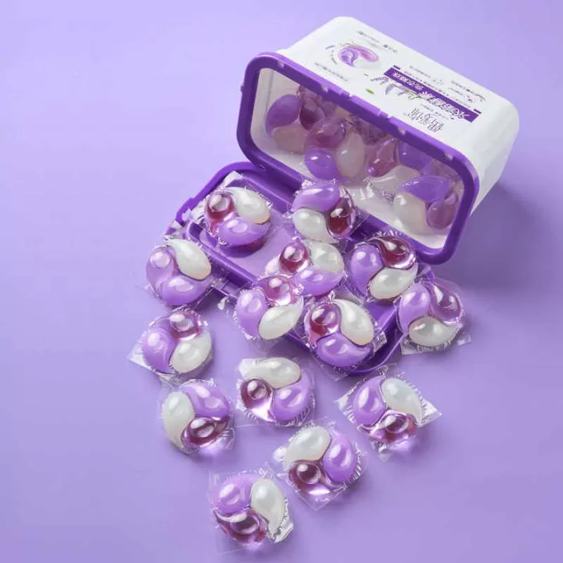 New Bio-based OEM/ODM Laundry Detergent Lavender Scent Pods Capsule Manufacturer 3 in 1 Tough Stain Removal Laundry Gel