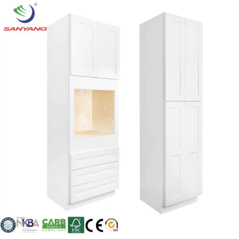 Contemporary Modular Lacquer Kitchen Cupboard Cabinet Designs White Luxury Wooden Storage Pantry Oven Tall Kitchen Cabinets