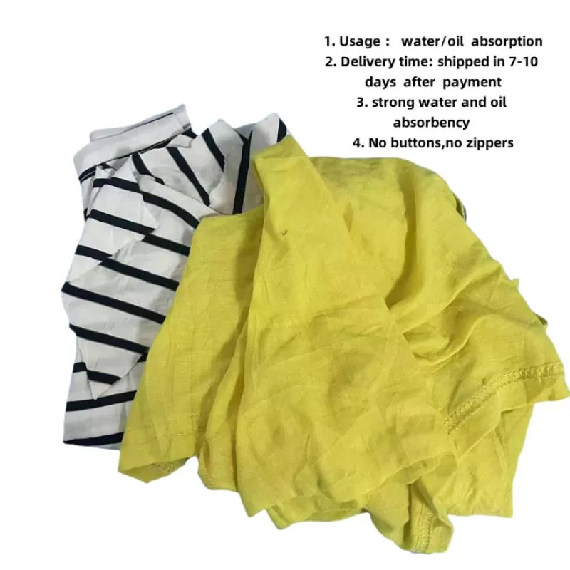 Cleaning Cloth t Shirt Shop Rags Dark Color  Workshop Wiping Rags  Recycled Cotton Rag 