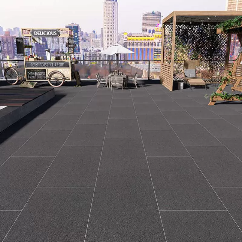 Matte Surface 2cm Outside Porcelain Non Slip R11 Garden Outdoor Exterior Flooring Mould Tile Porcelanato Black Grey Rough Tiles