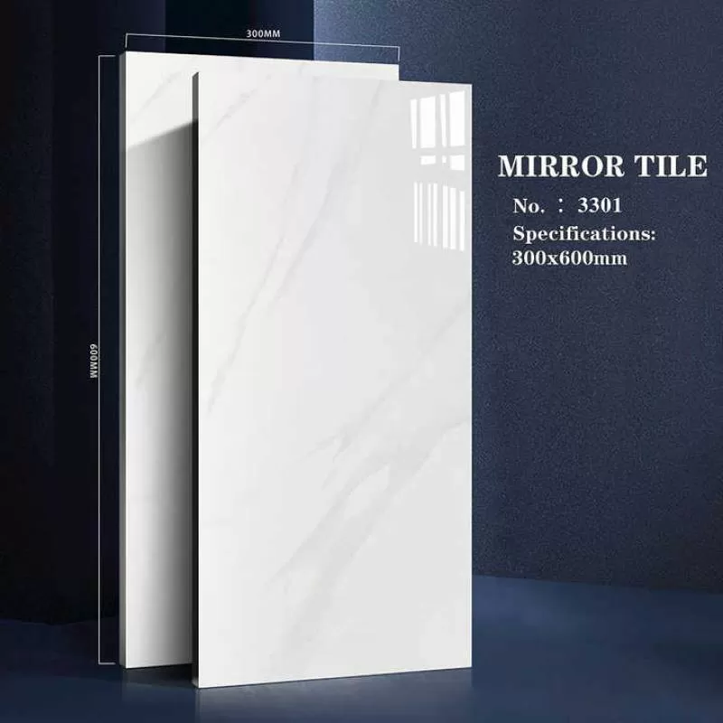 House Designs 300x600mm Grey Glossy Glazed Polished Marble Porcelain Tiles for Bathroom Front Mirror Ceramic Walls Tile Design 