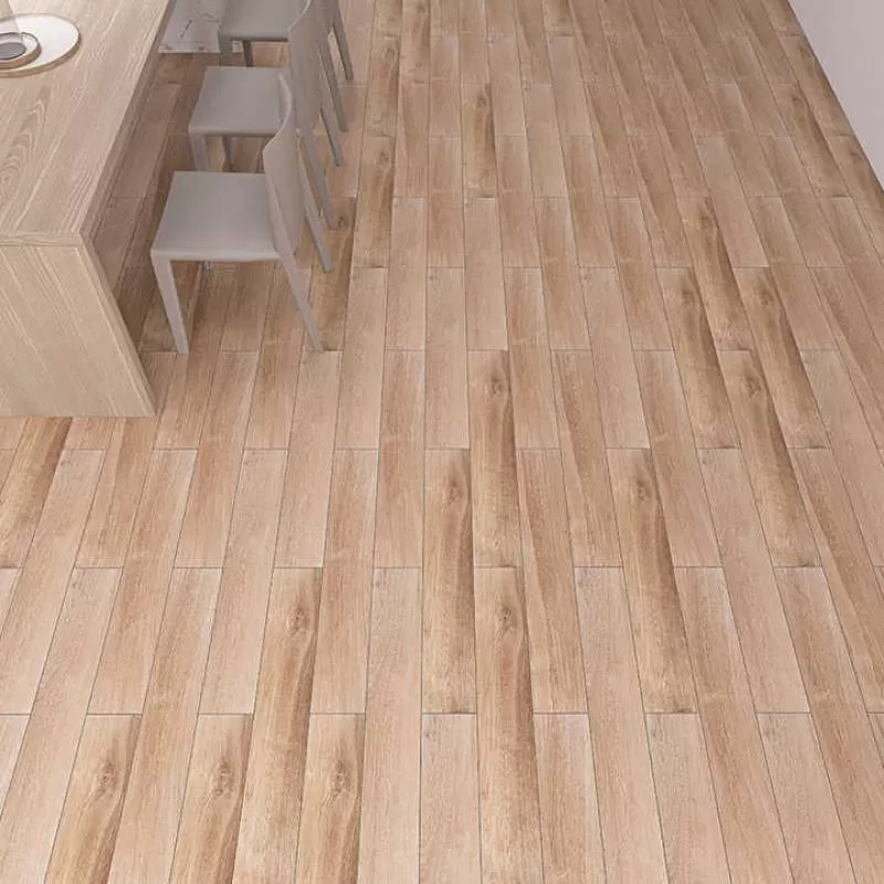 Wood Look Porcelain Series Dark Brown Diamond Glazed  Porcelanato Tiles for Apartment Modern Design 150x900 Strip Wooden Grain 