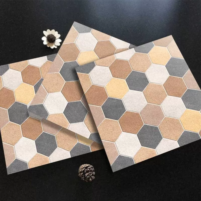 300x300mm Rustic Glazed Floor Wholesale Tiles Matte Finish Ceramic Flooring Toilet Tiles a Pentagon Pattern Non-Slip Floor Tiles 