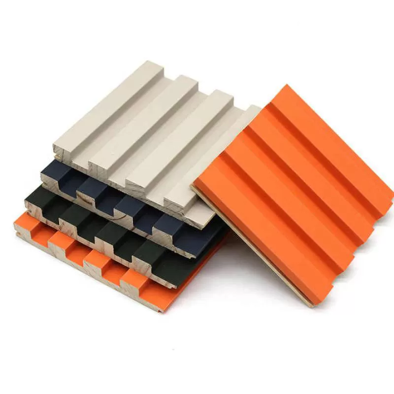 Waterproof WPC Wall Covering Solid Wood 3D Fluted Panels Fireproof for Household