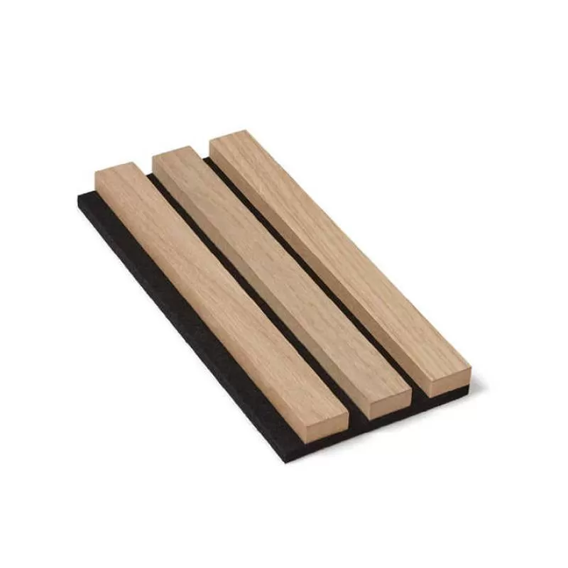 Modern Soundproof Wooden Acoustic Wall Panels Polyester Foam Felt Wood Surface Slat Bedroom 