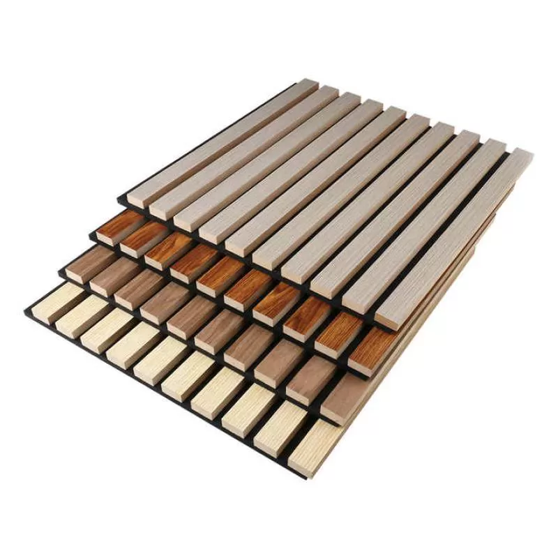 Waterproof Soundproof Wood Slats Acoustic Wall Panel 600*2400 mm Panel Hall Veneer Finish 