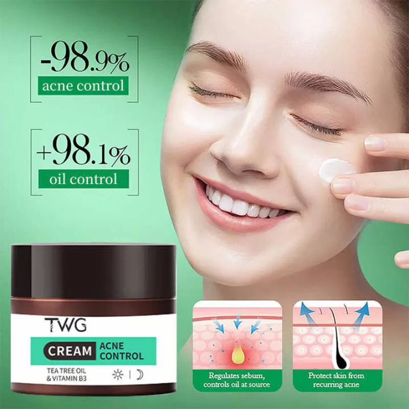 TWG Tea Tree Oil Acne Face Cream Vitamin B3 Hydrating Face Cream for Women Moisturizing Anti Acne Cream