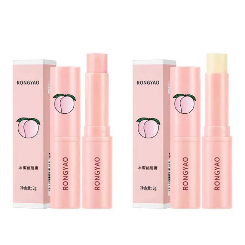 Rongyao Organic Natural Vegan Lightening Moisturizer Chapstick or Colour Changing Stick Peach Fragrance New Care Lip Balm
