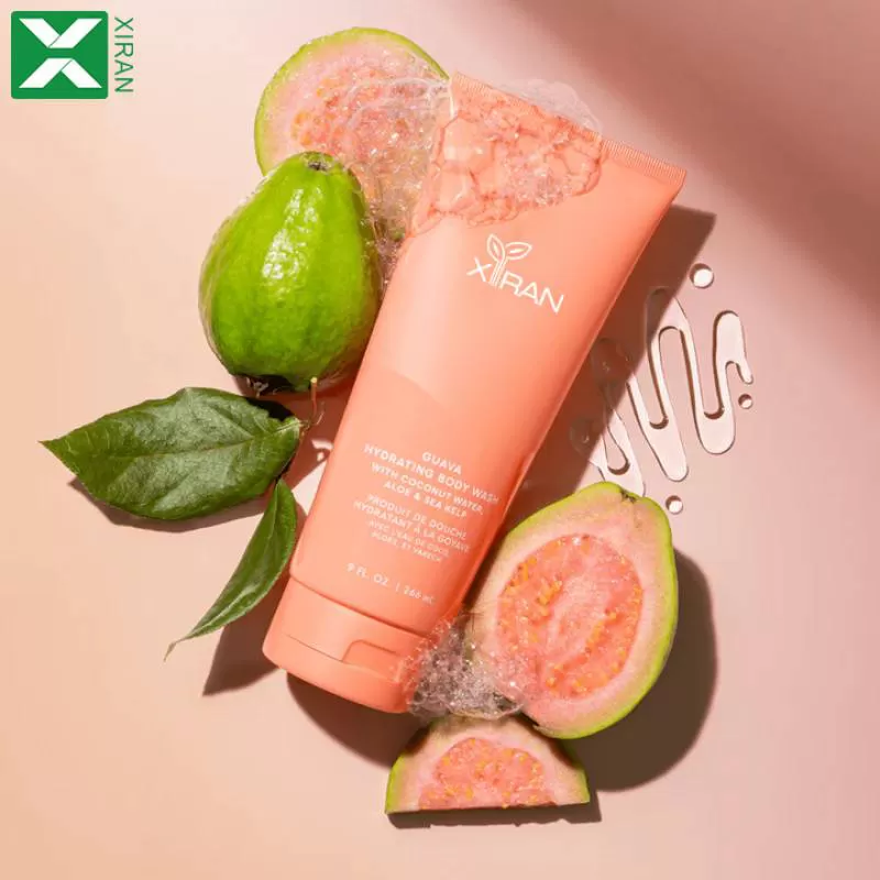 Guava Hydrating Body Cleanser With Coconut Water, Aloe & Sea Kelp Deep Cleansing Moisturizing Bath Shower Gel Foam Body Wash 