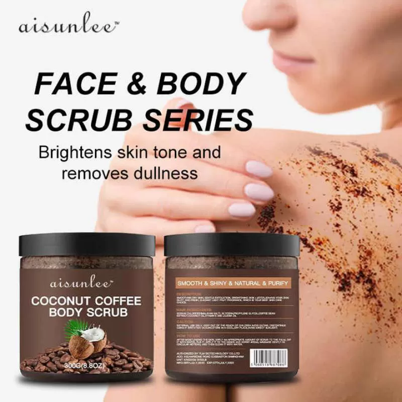 Organic Coconut Coffee Extract Body and Face Scrub Nature's Private Label Whitening Mud Scrub Wholesale