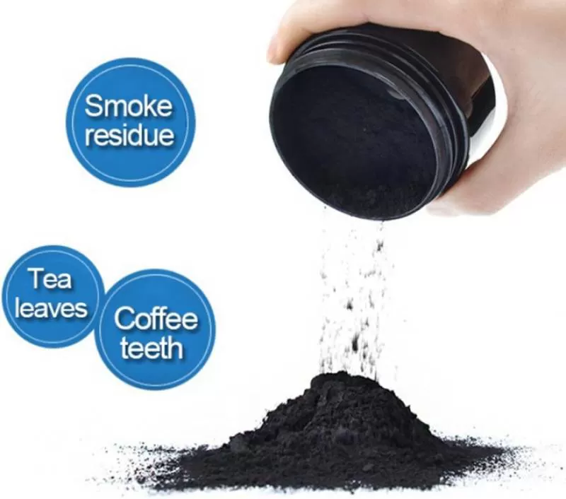 Private Label Natural Coconut Charcoal Powder Multi-Purpose Teeth Whitening Accessory Harm Enamel Gum Oral Care Teeth Whitener