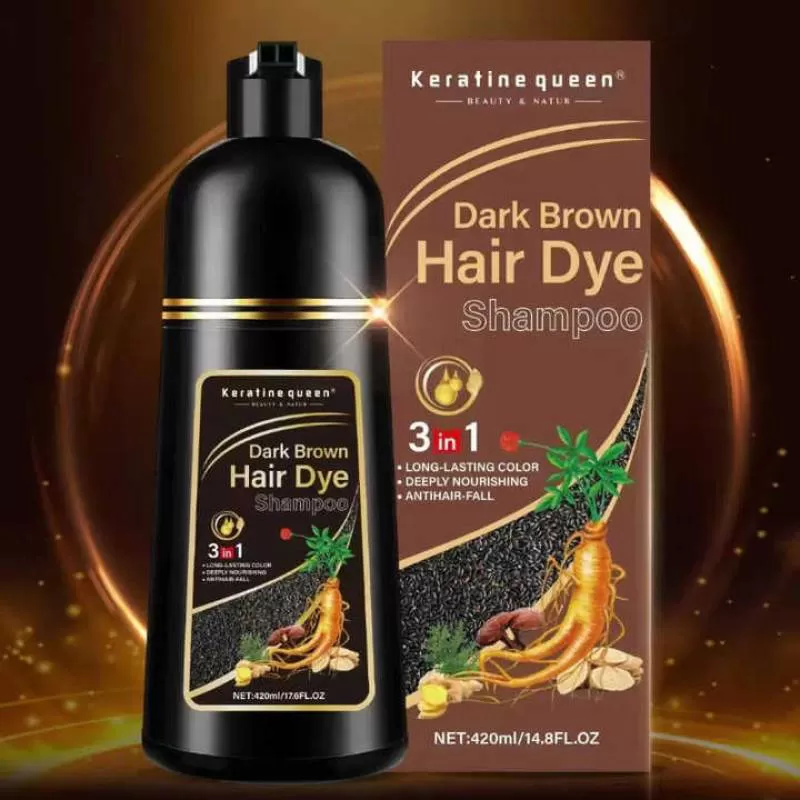 Customizable Dark Brown Hair Dye Shampoo 3 1 Fast Acting Ginger Extracts Nourishing 500ml Natural Plant Based Manufactured Hair