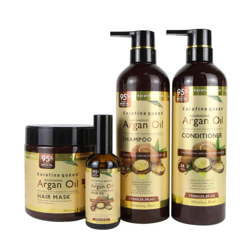 Wholesale Natural Shining Hair Argan Oil Keratin Shampoo and Conditioner Nourishing Hair Treatment Hair Care Repairing Smoothing