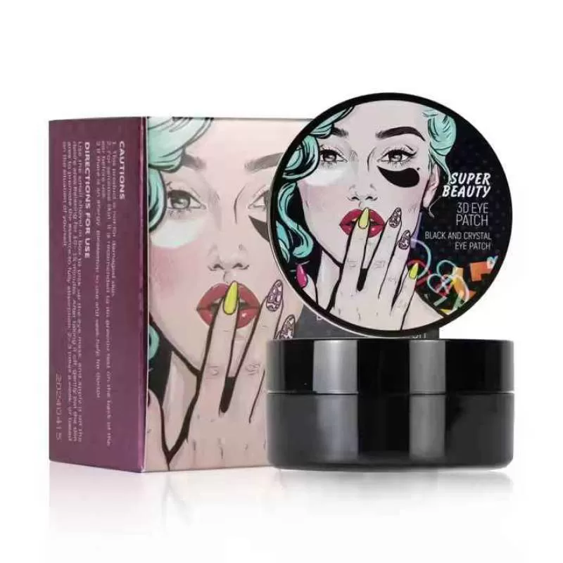 Wholesale Private Label Face Care Eye Mask Sheet Fade Glitter Fade Dark Circles Black Crystal Collagen Gel Deep Hydrationy
