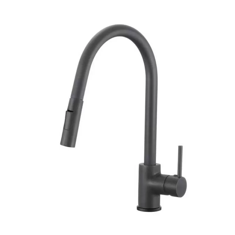 Kitchen Faucet Pull Down Commercial Modern Single Hole Single Handle High Arc Black Kitchen Sink Faucets with Pull Out Sprayer