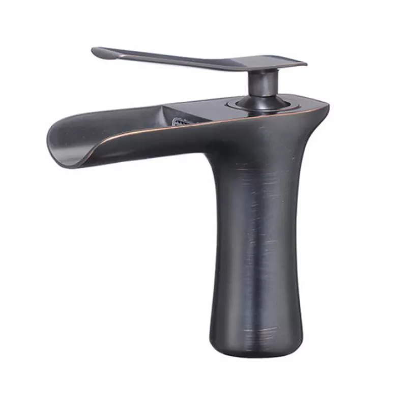 High Quality Bathroom Basin Mixer Tap -  Single Hole Deck Mounted Brass Bathroom Waterfall Basin Faucet