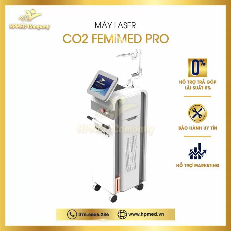 Máy Laser Co2 Fractional Femimed Pro Bóng Hợp Kim RF Cao Cấp