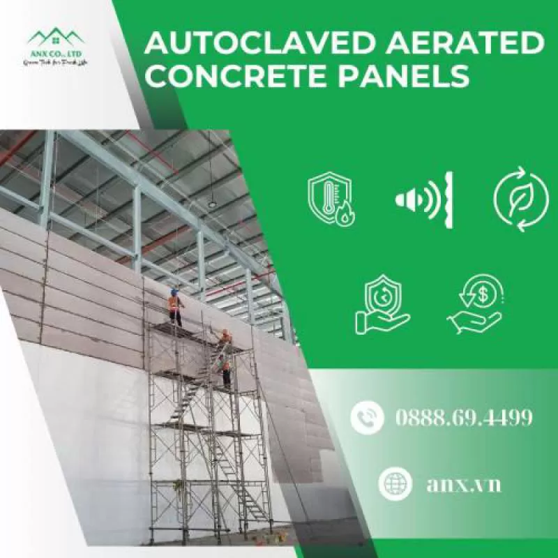 Tấm panel ALC bê tông khí chưng áp 1500x600mm