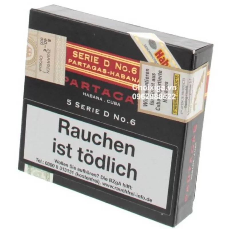 Xì gà Partagas Serie D No. 6 Tubos RẺ NHẤT HN, Sài Gòn