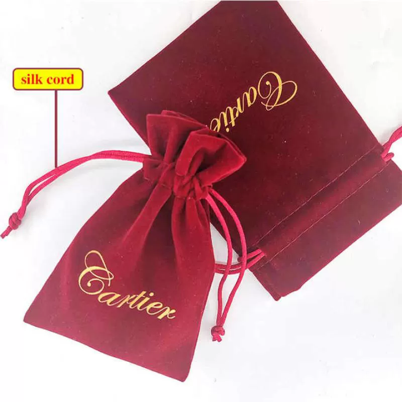 Custom Logo Design Red Multi-Size Jewelry Pouch for Cosmetics Household Use Gift Packaging Pouch 