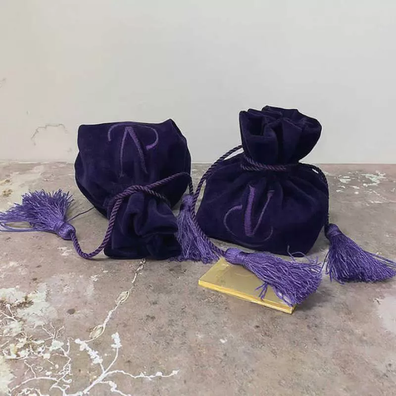 Recyclable Round Bottom Velvet Drawstring Bag Custom Logo Printed Luxury Snack Gift Storage Pouch