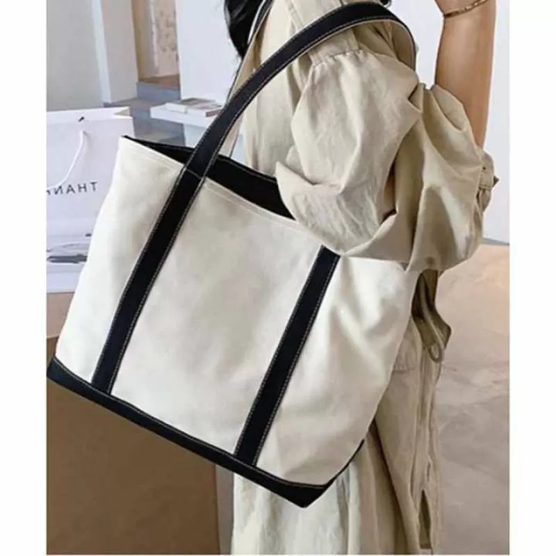 Custom New Multifunctional Premium Fashion Reusable Beach Travel Shopping Canvas Casual Clutch Shoulder Women's Tote Bag 