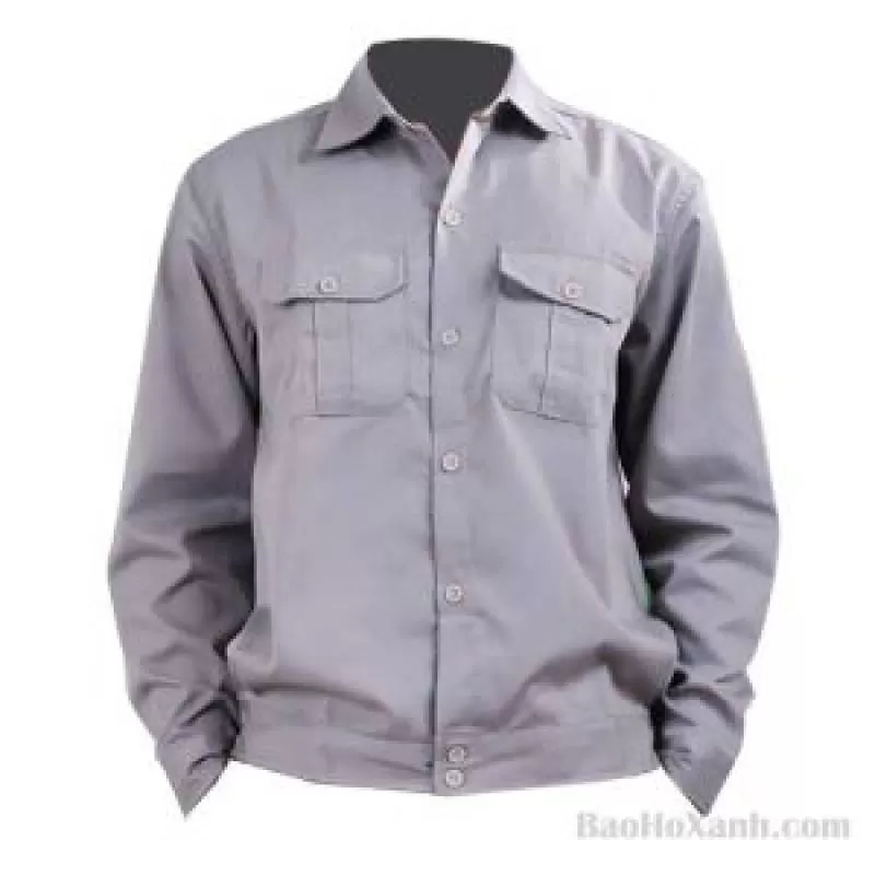 Áo Bảo Hộ Lao Động Vải Chéo Xanh - ABH0008