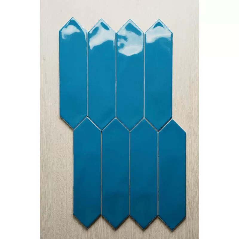 Gạch thẻ mũi tên xanh lam bóng 75x300mm #990019