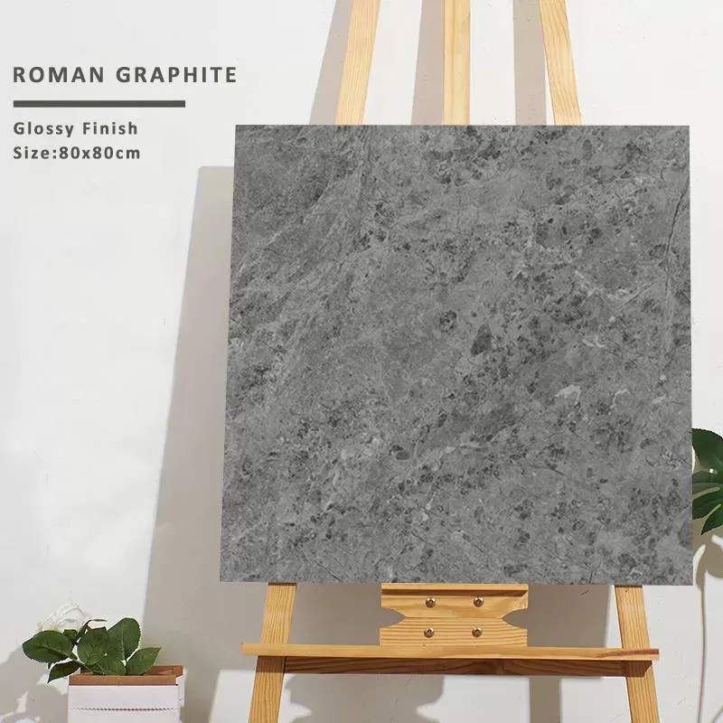 Gạch cao cấp nhập khẩu Ấn Độ men bóng KT 800x800mm Roman Graphite