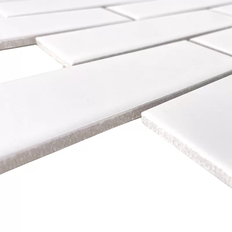 Gạch thẻ trắng nhám lượn 63.5x25.4cm mã 990002