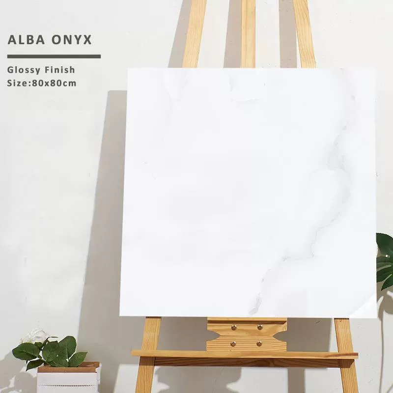 Gạch cao cấp nhập khẩu Ấn Độ men bóng KT 800x800mm Alba Onyx