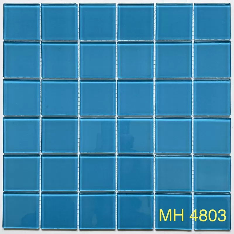 Gạch mosaic thủy tinh 48x48mm màu xanh ngọc MH 4803